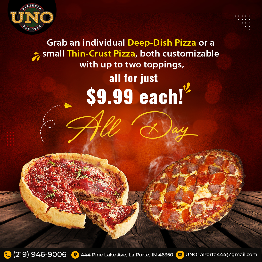 Uno Pizzeria Grill La Porte Menu Reviews 105 Photos Restaurantji