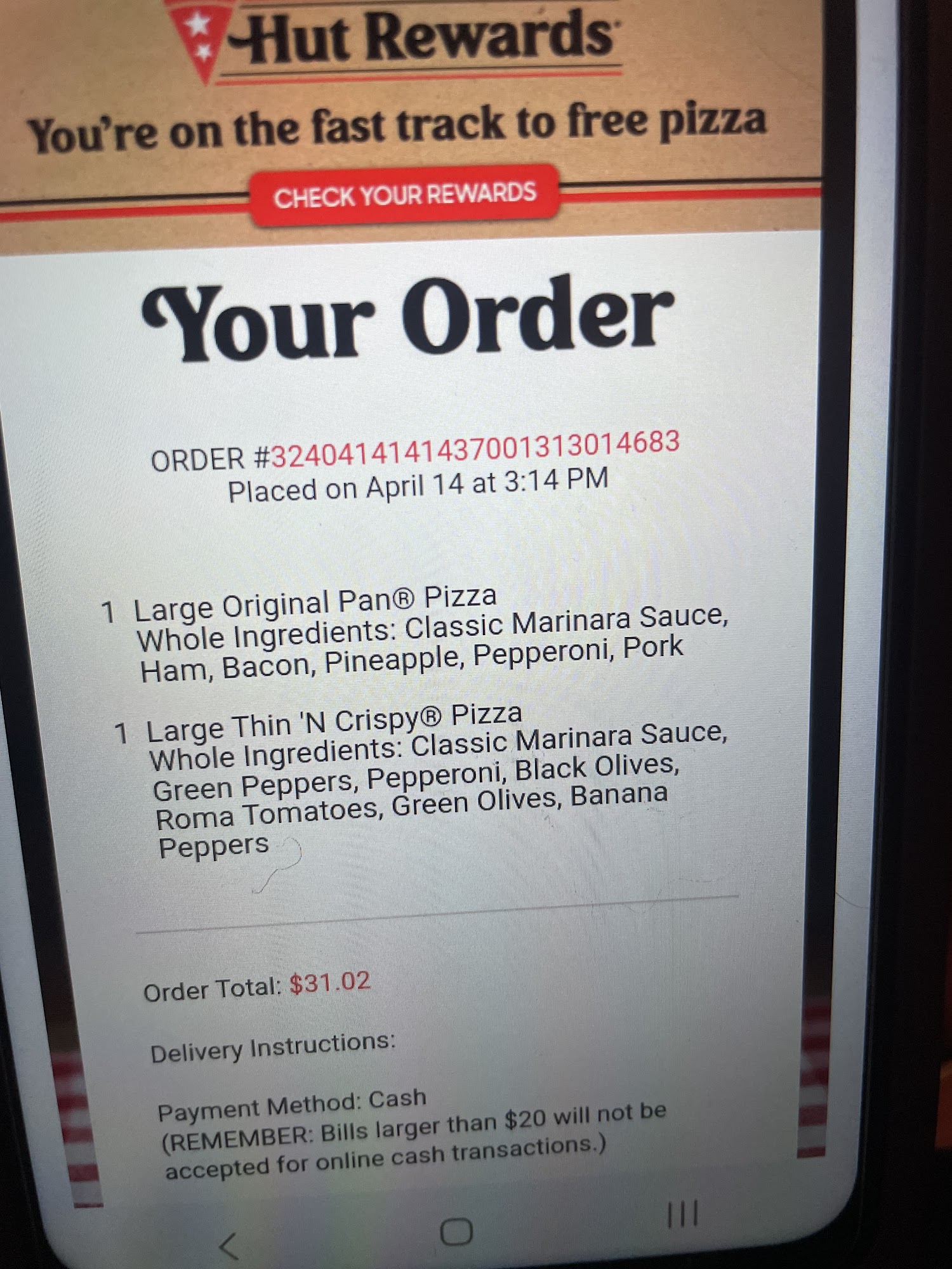 Pizza Hut Menu
