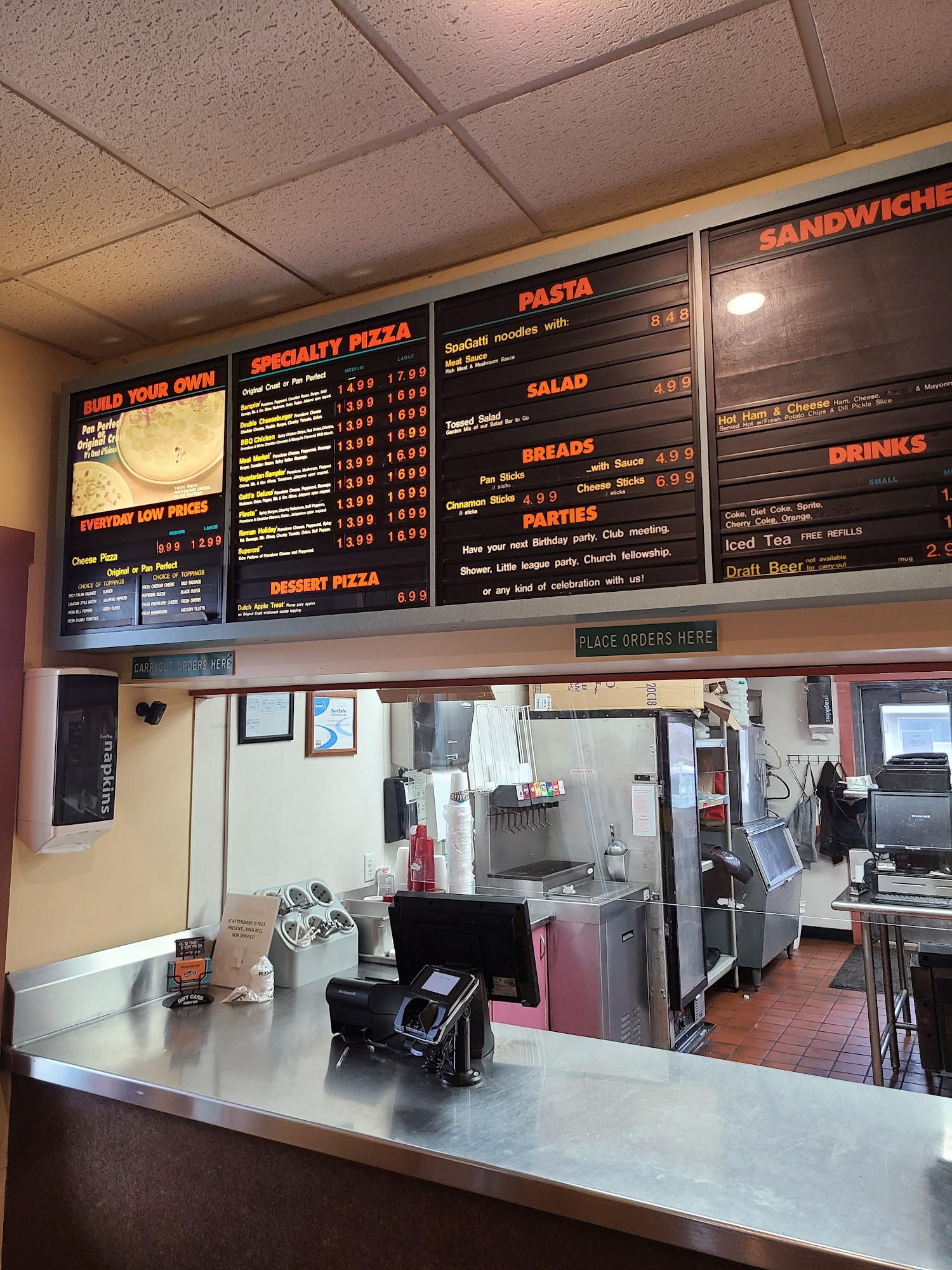 Mr Gatti's Pizza Menu