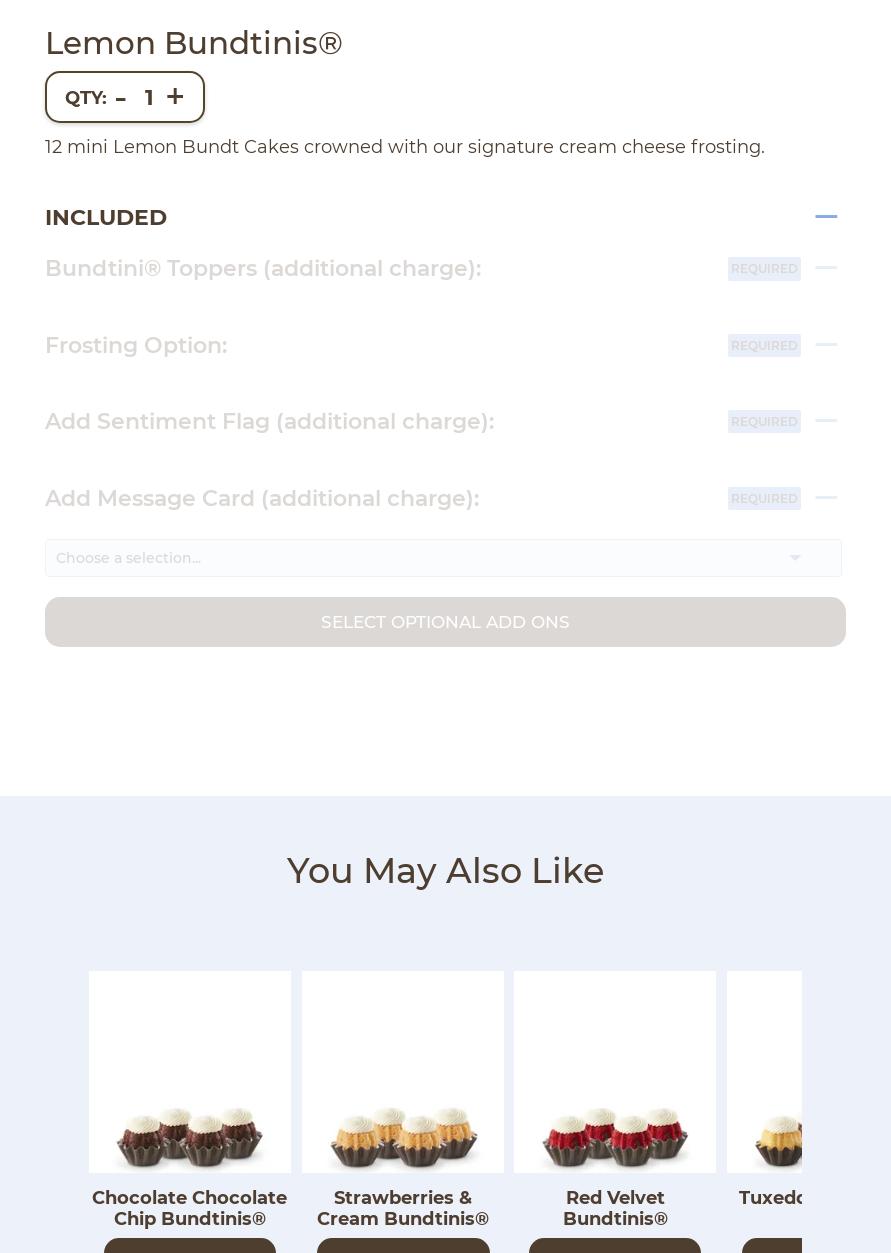 Nothing Bundt Cakes Menu