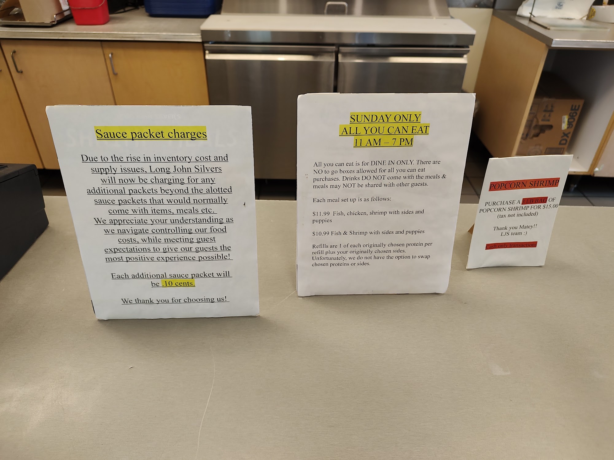 Long John Silver's Menu