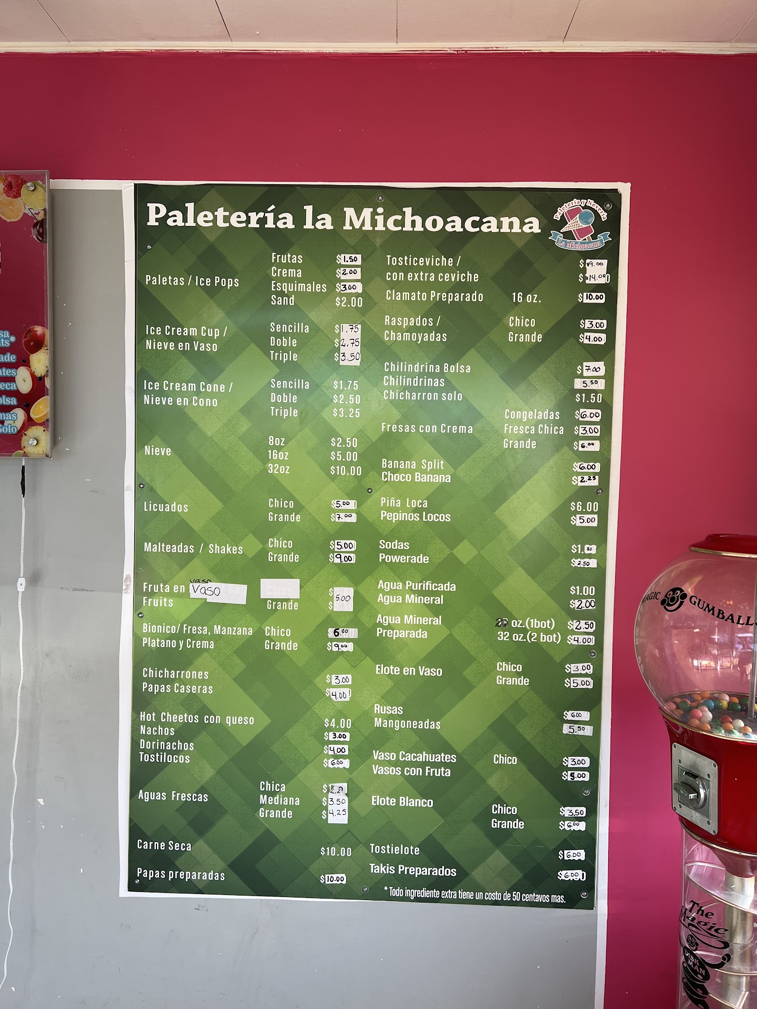 La Michoacana Menu