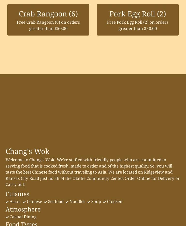 Chang's Wok Menu