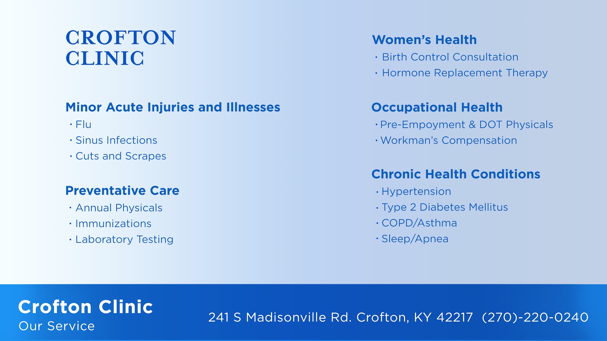 Crofton Clinic - Manoj Majmudar MD 241 S Madisonville St, Crofton Kentucky 42217