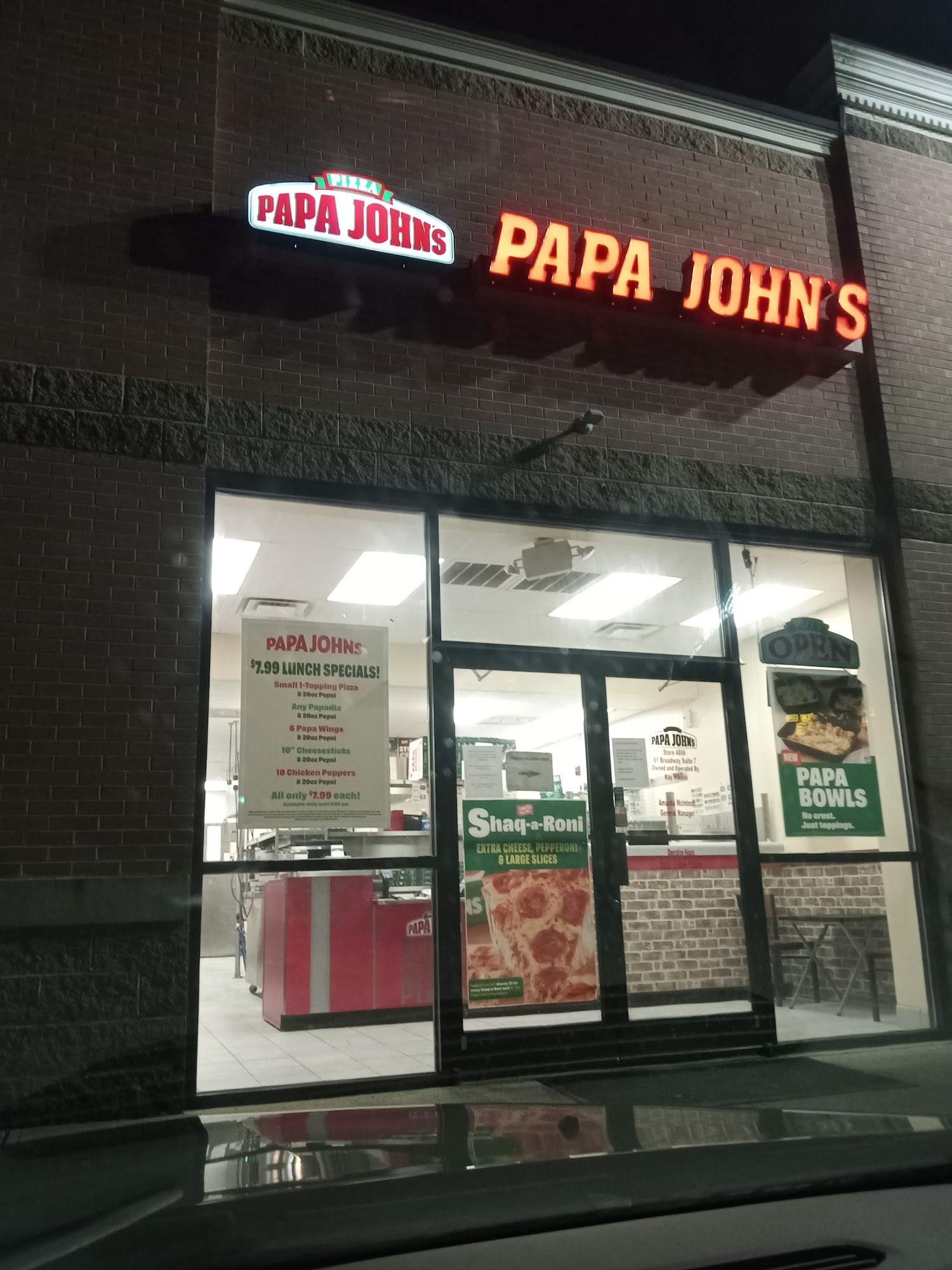 Papa Johns Pizza Menu
