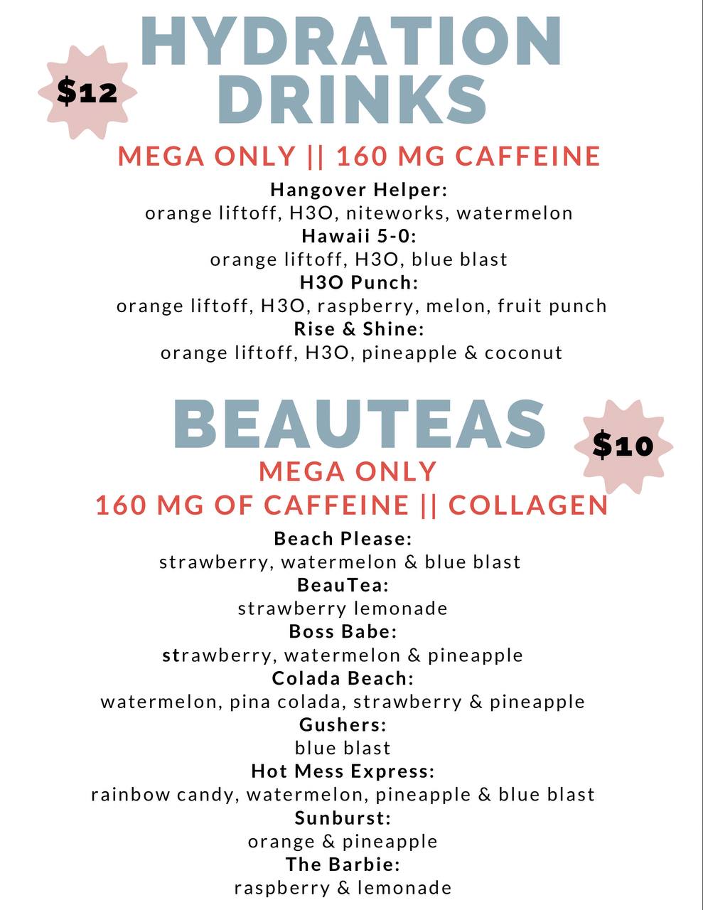 Downtown Nutrition Menu