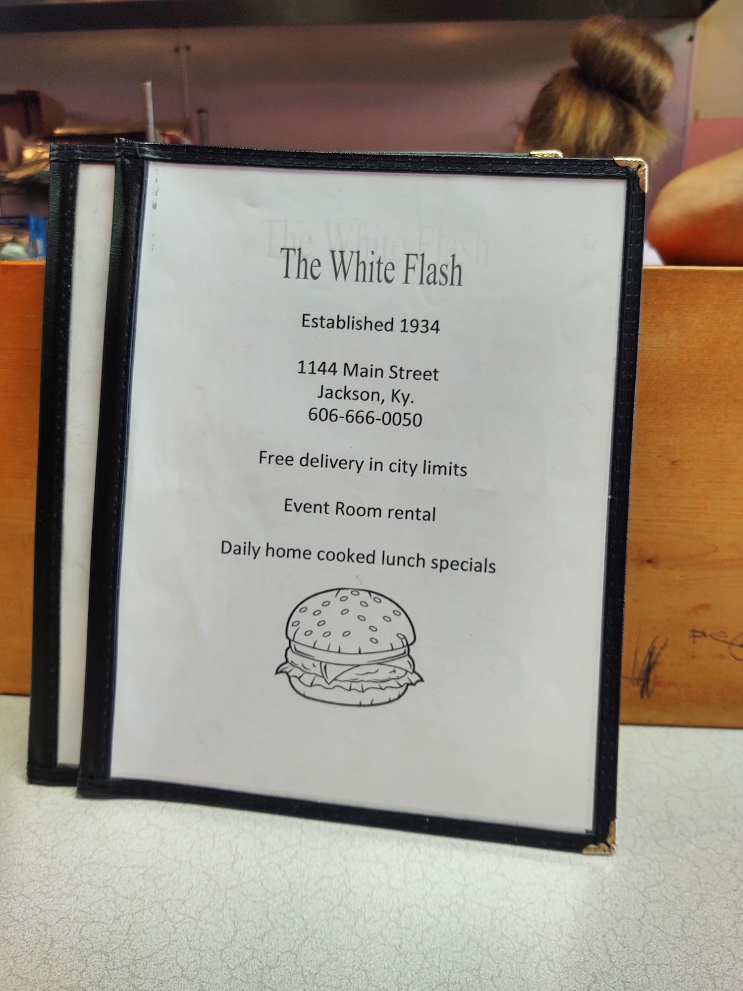White Flash Restaurant Menu