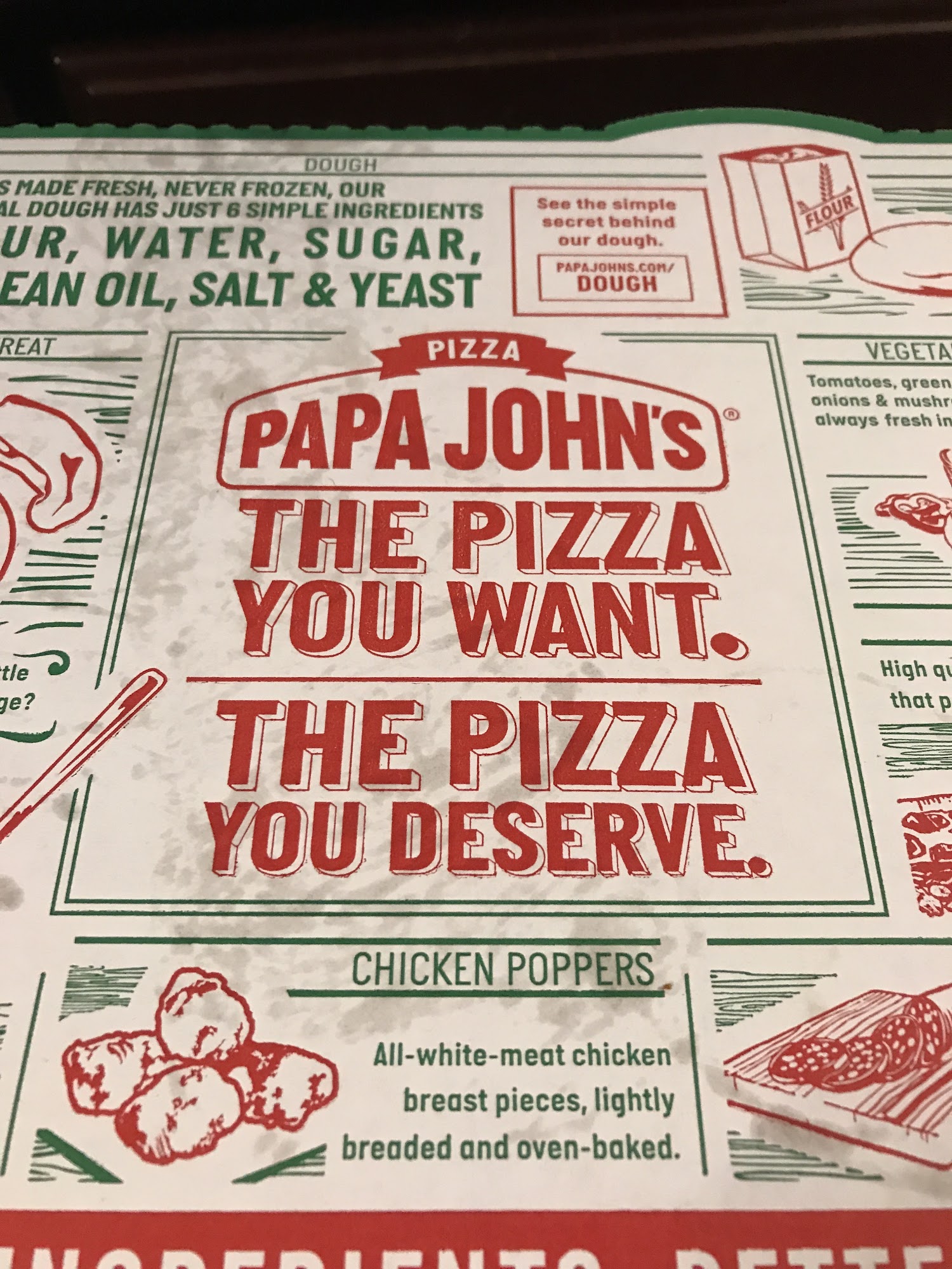 Papa Johns Pizza Menu