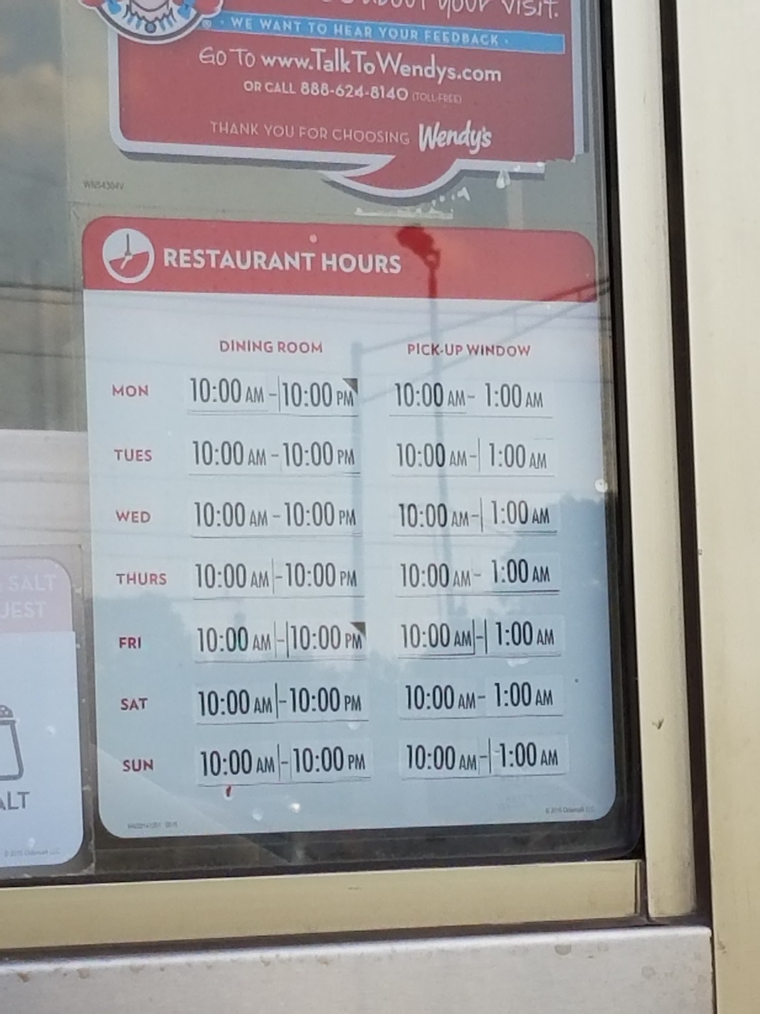 Wendy's Menu