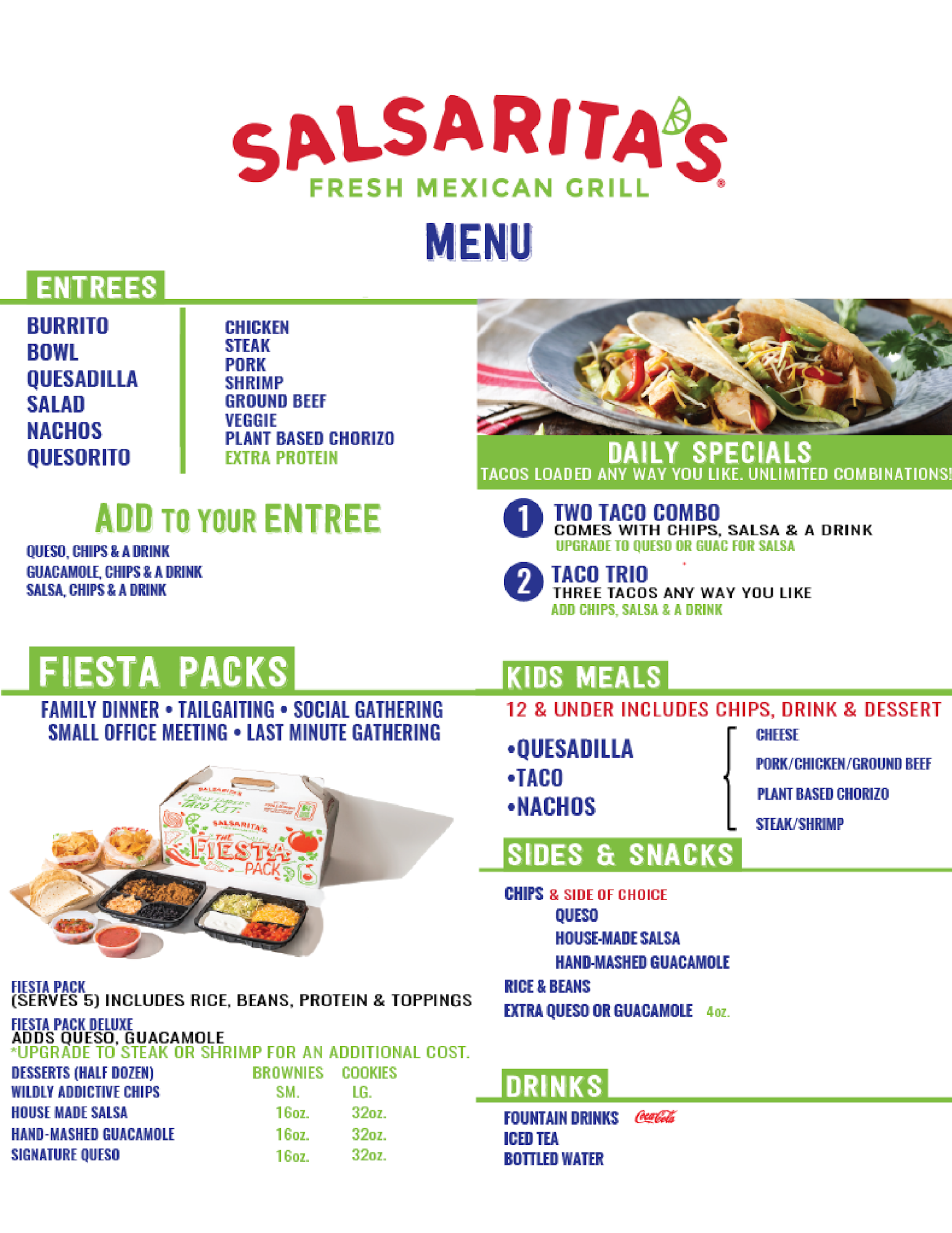 Salsarita's Fresh Mexican Grill Menu