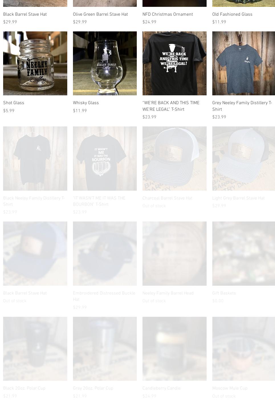 Neeley Family Distillery Menu