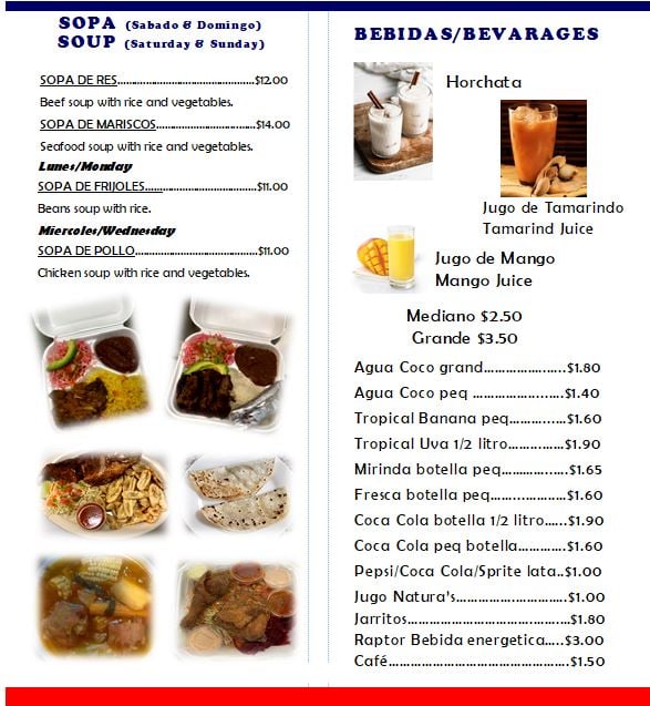 Star Cafe - Honduran Flavor Menu