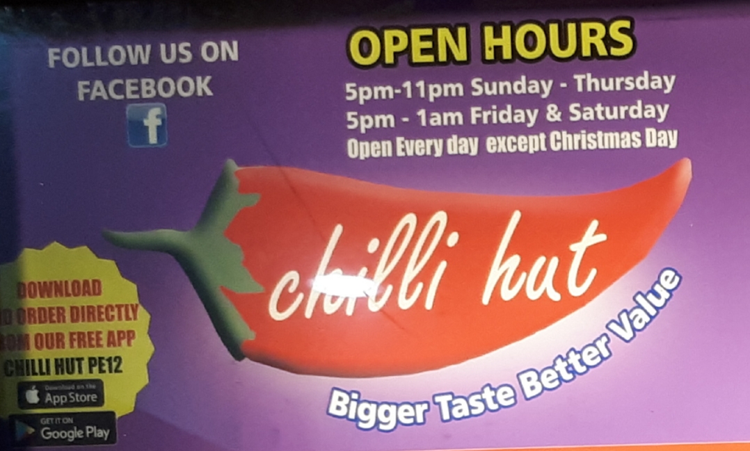 Chilli Hut 12-14 Market Pl, Long Sutton, Spalding