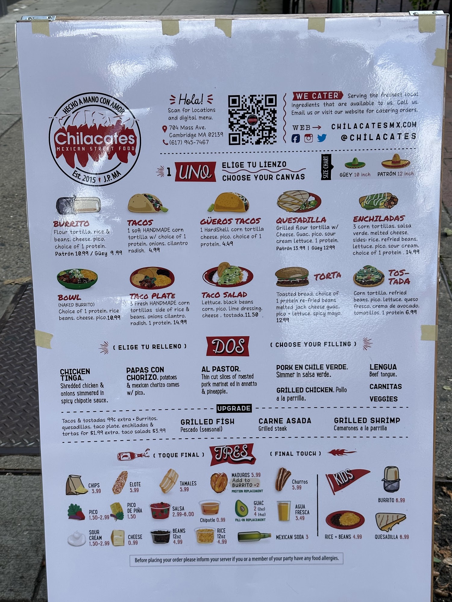 Chilacates Central Square Menu