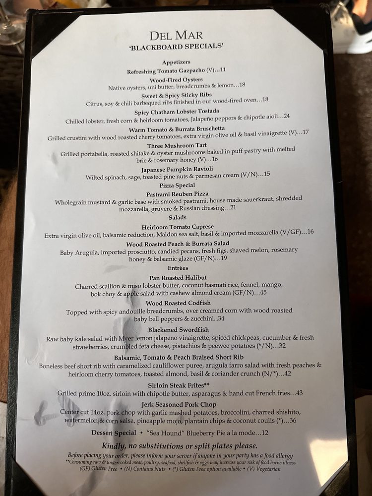 Del Mar Bar & Bistro, Chatham - Menu, Reviews (383), Photos (92 ...