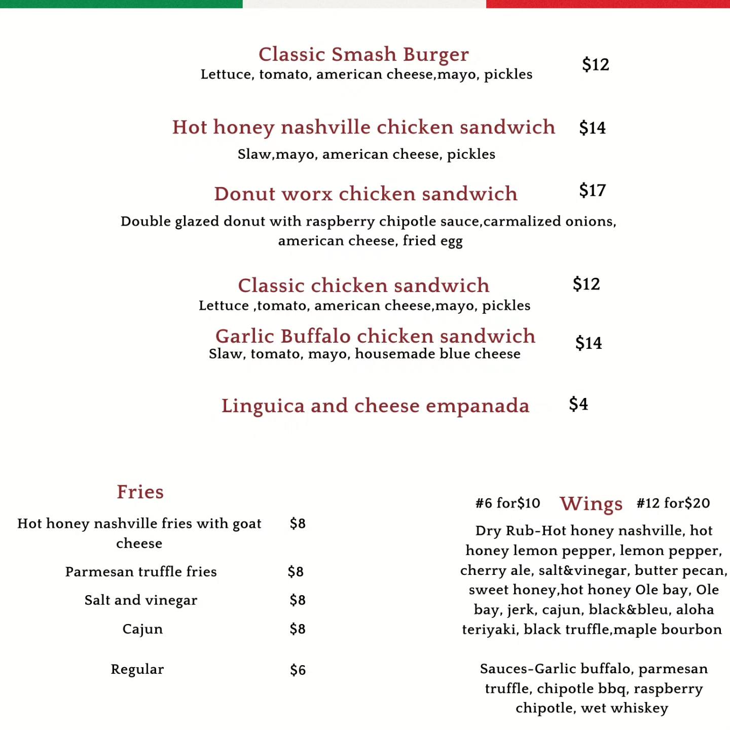 Aquatic Brewing Menu
