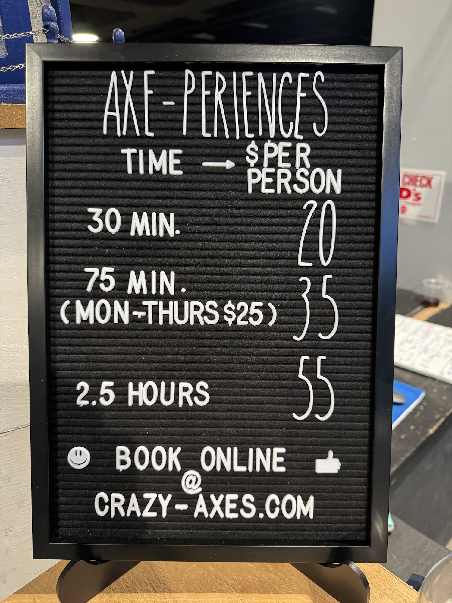 Crazy Axes Menu
