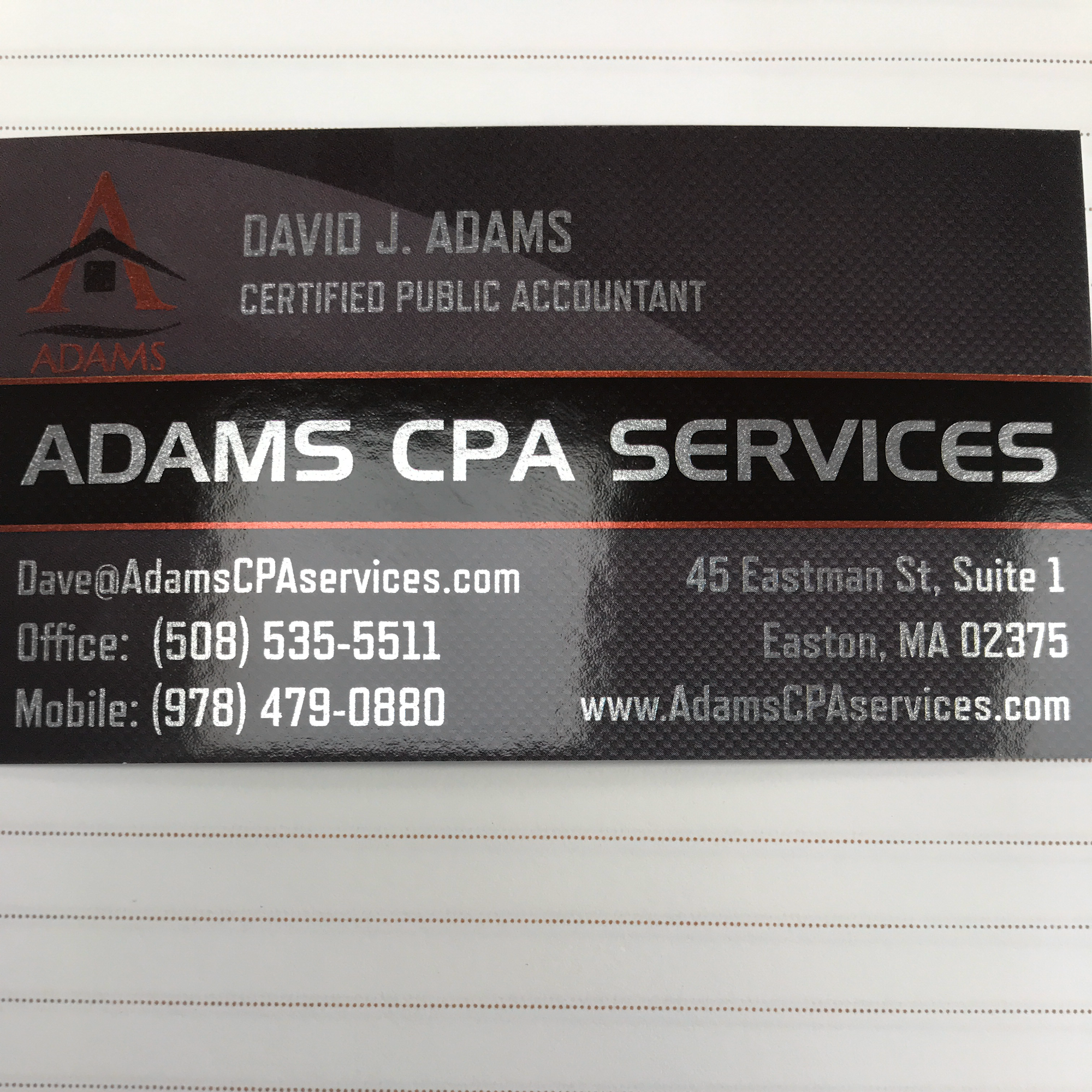 Adams CPA Services 45 Eastman St Suite 1, South Easton Massachusetts 02375
