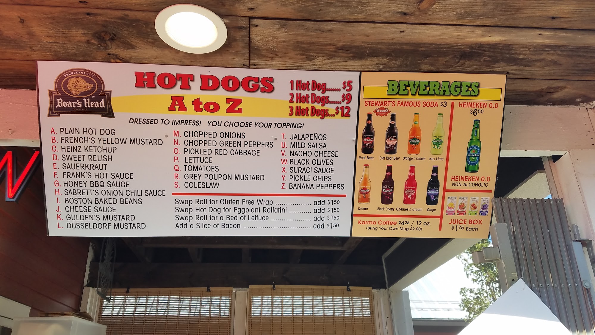 Ye’Olde Farm Stand Menu