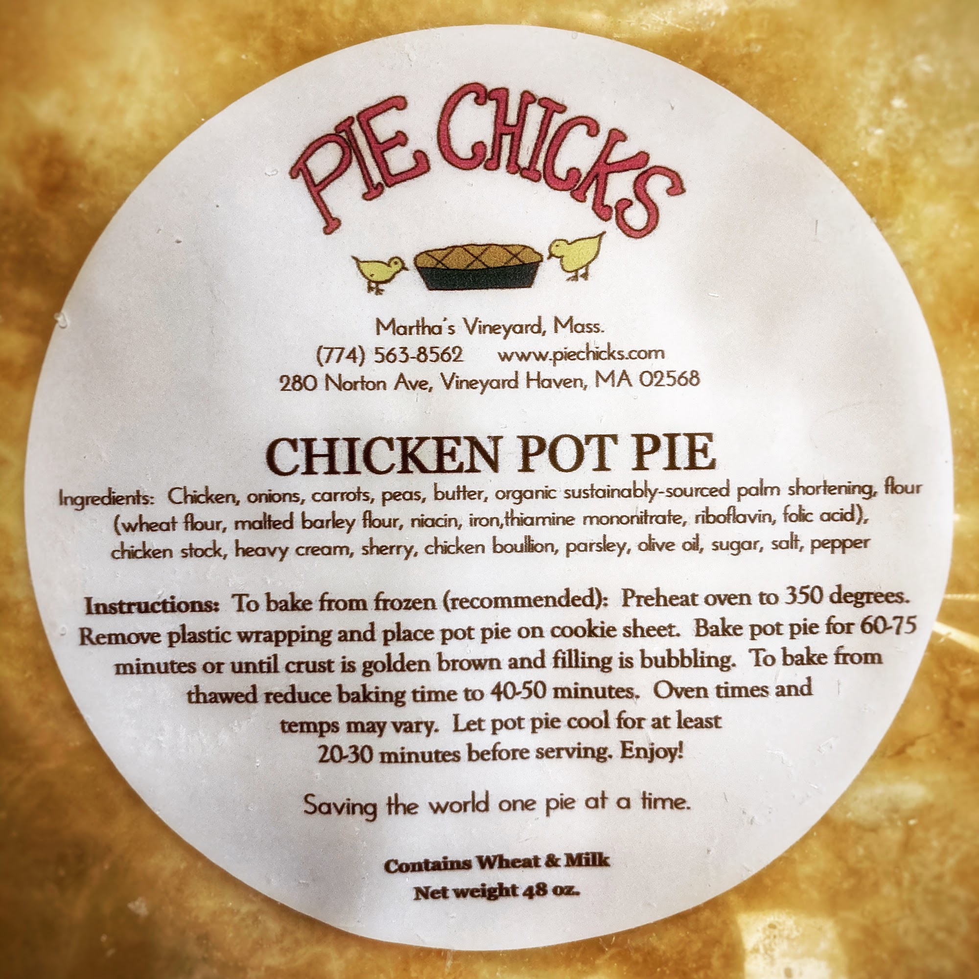 Pie Chicks Menu