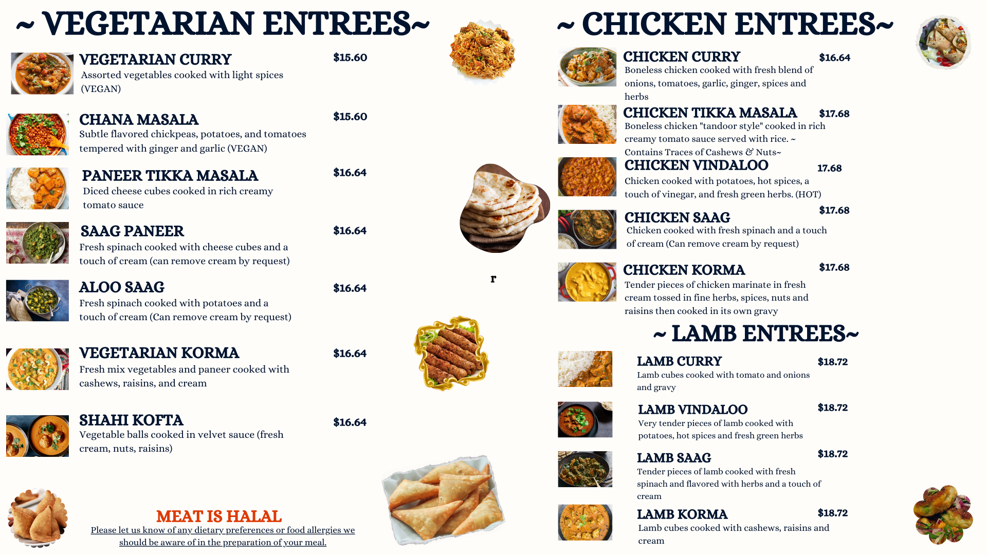 Tandoor and Curry Menu