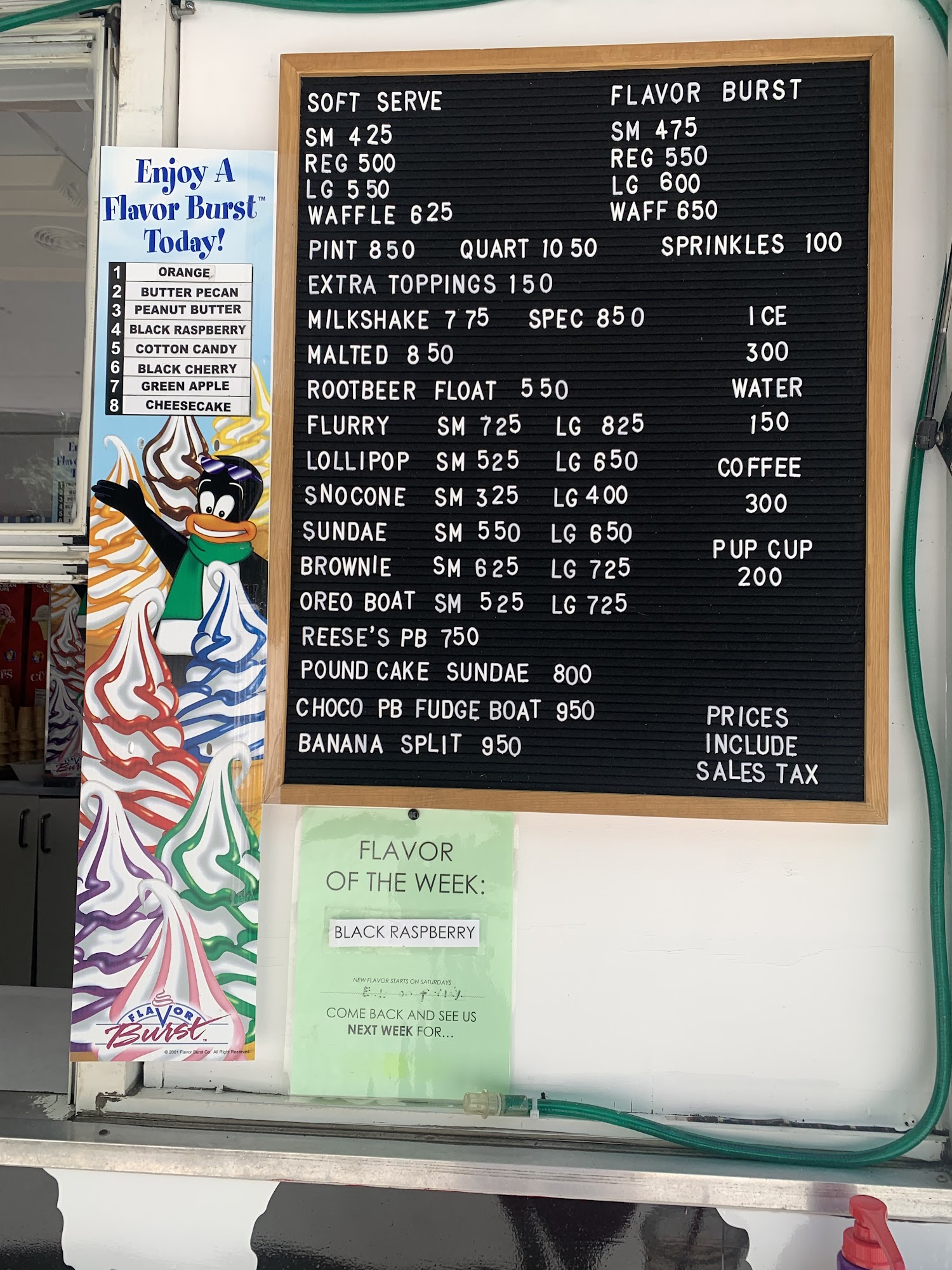 Cow’s Cones Menu