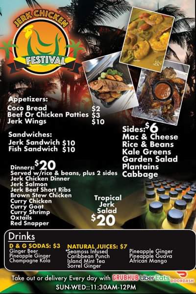 Jerk chicken festival Menu