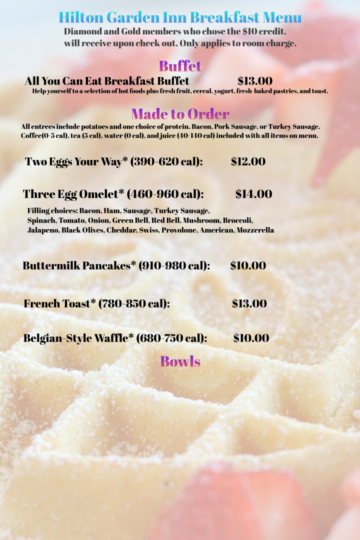 Garden Grille and Bar Menu