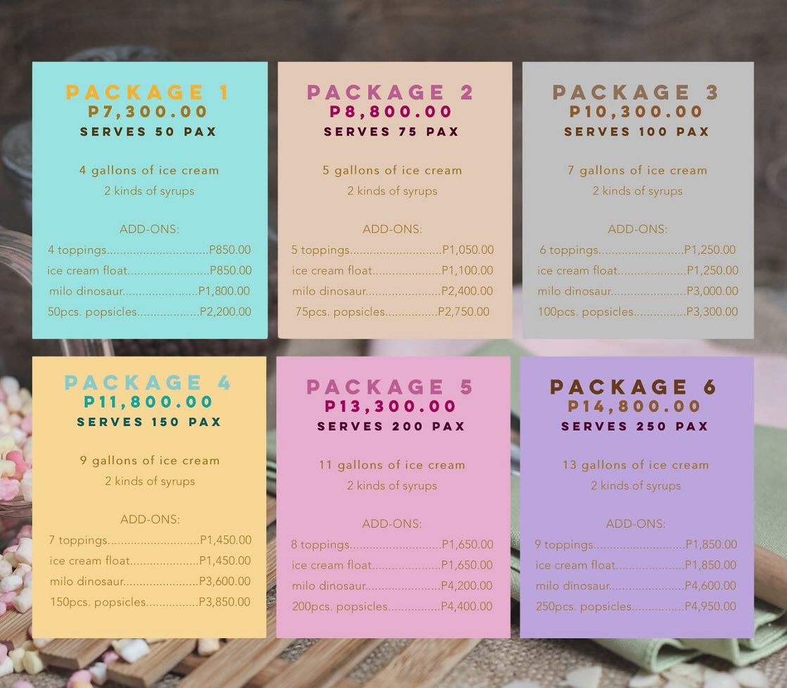 Dear Dairy Ice Cream Menu