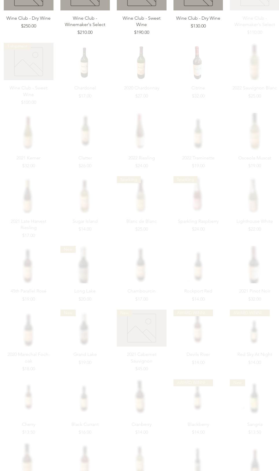 Thunder Bay Winery & Brew Menu