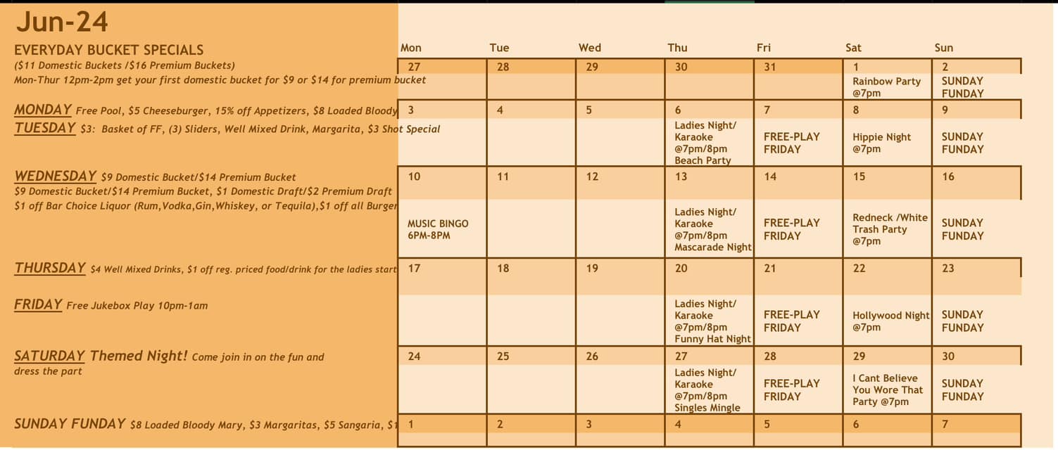 OverTime Sports Bar Menu