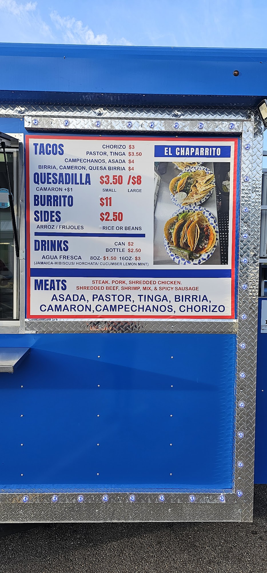 Tacos El Chaparrito Menu