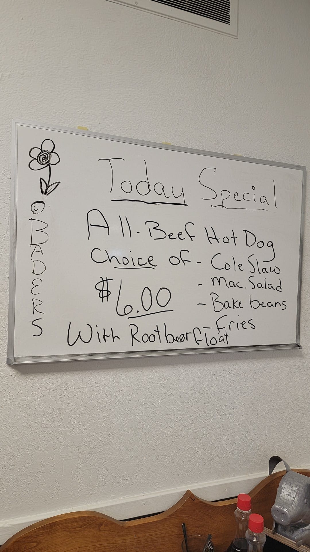 Baders cafe Menu