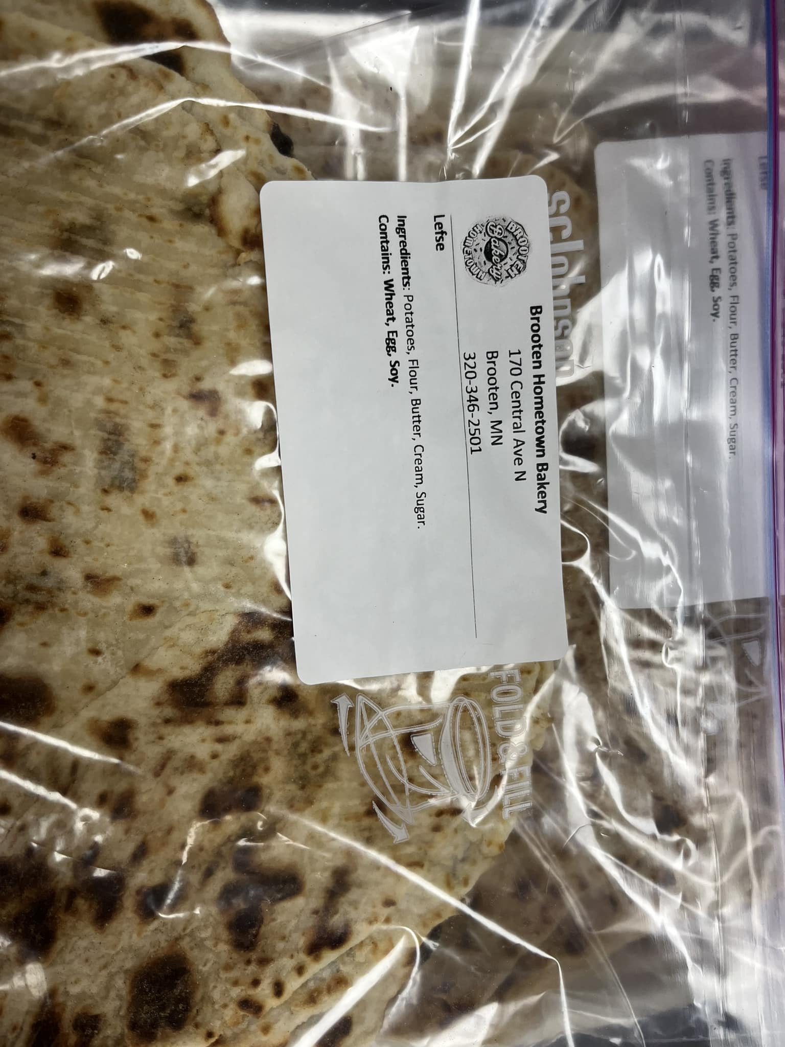 Brooten Hometown Bakery Menu