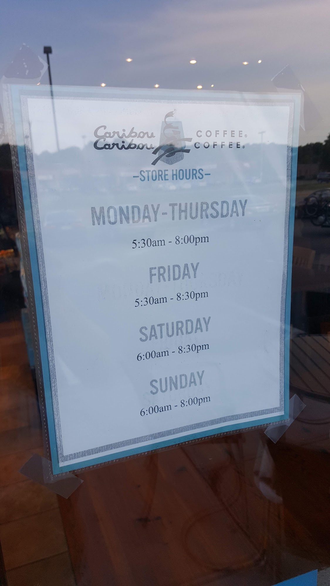 Caribou Coffee Menu
