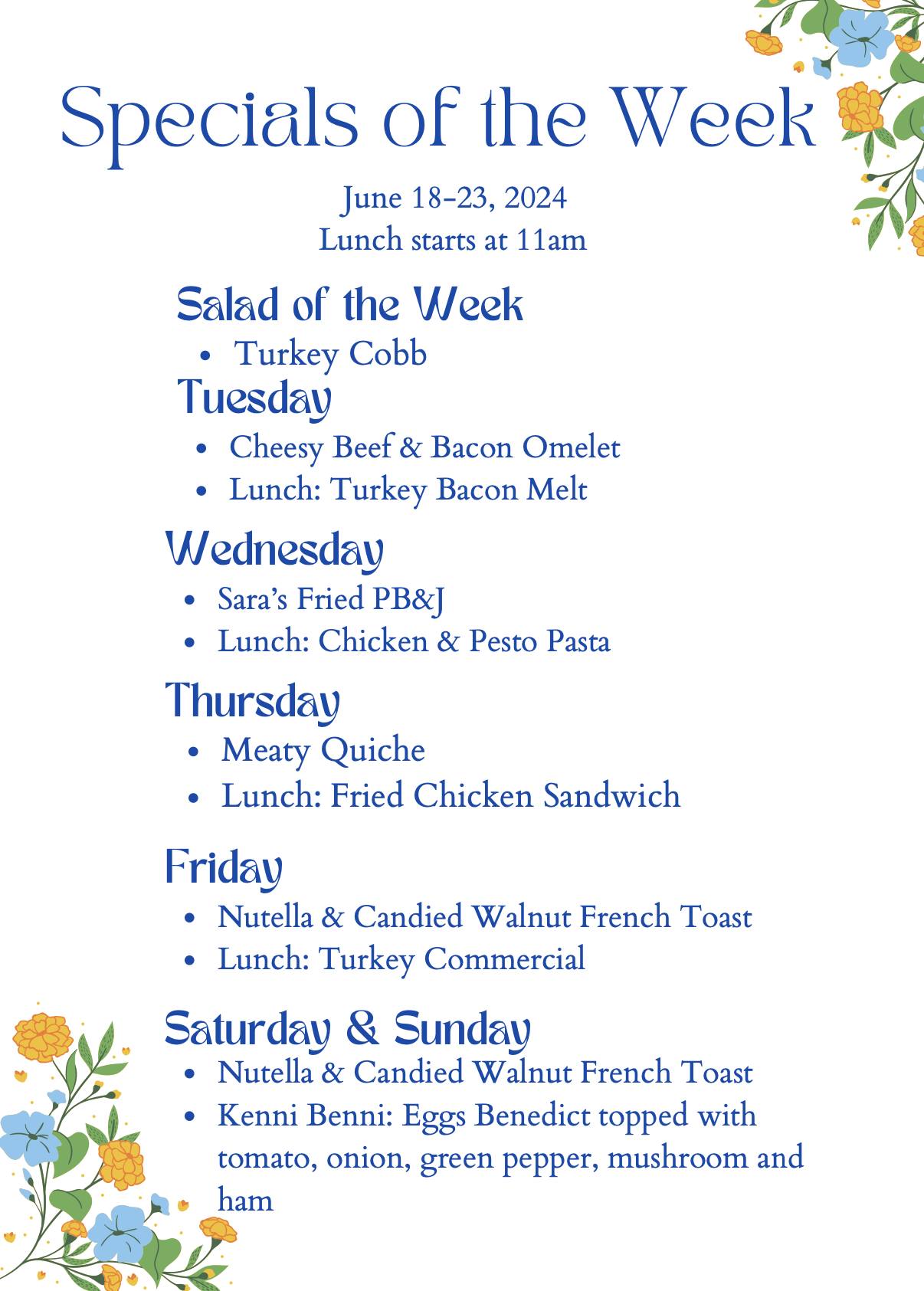 Farmer's Plate Hometown Cafe Menu