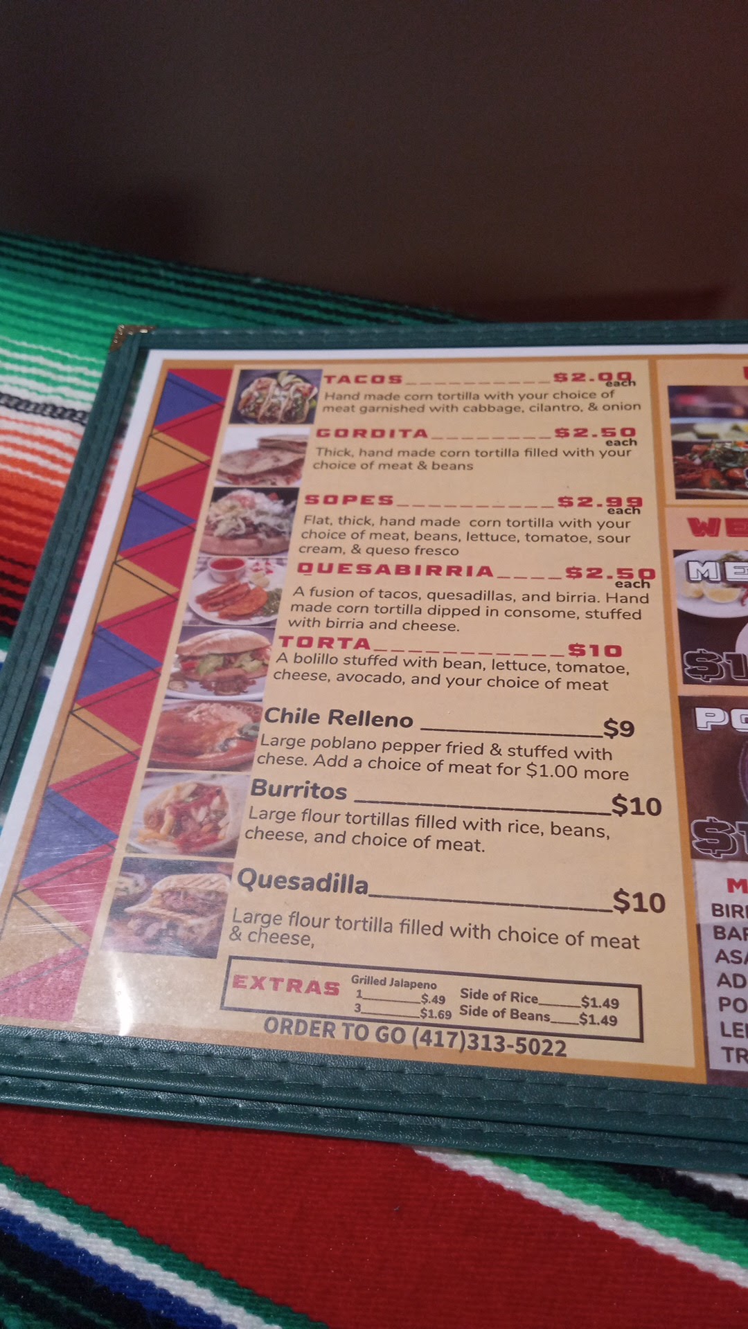 Taqueria Genesis Menu