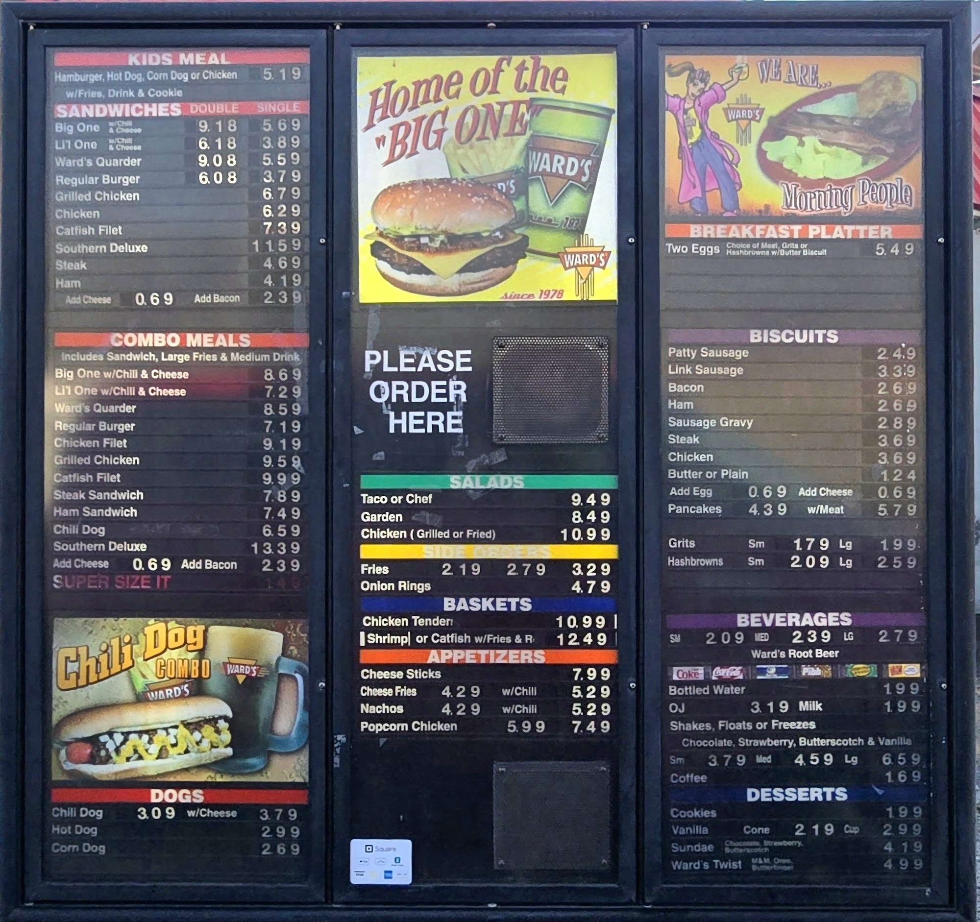 Ward's Restaurant Menu