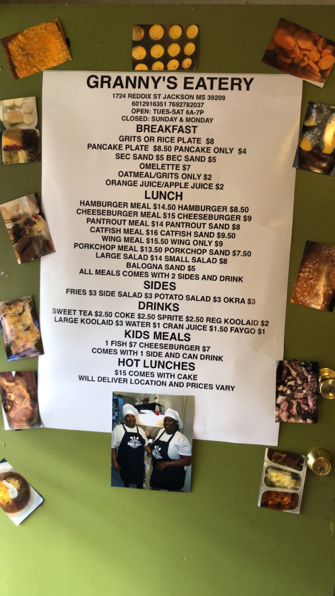 Granny's Eatery Menu