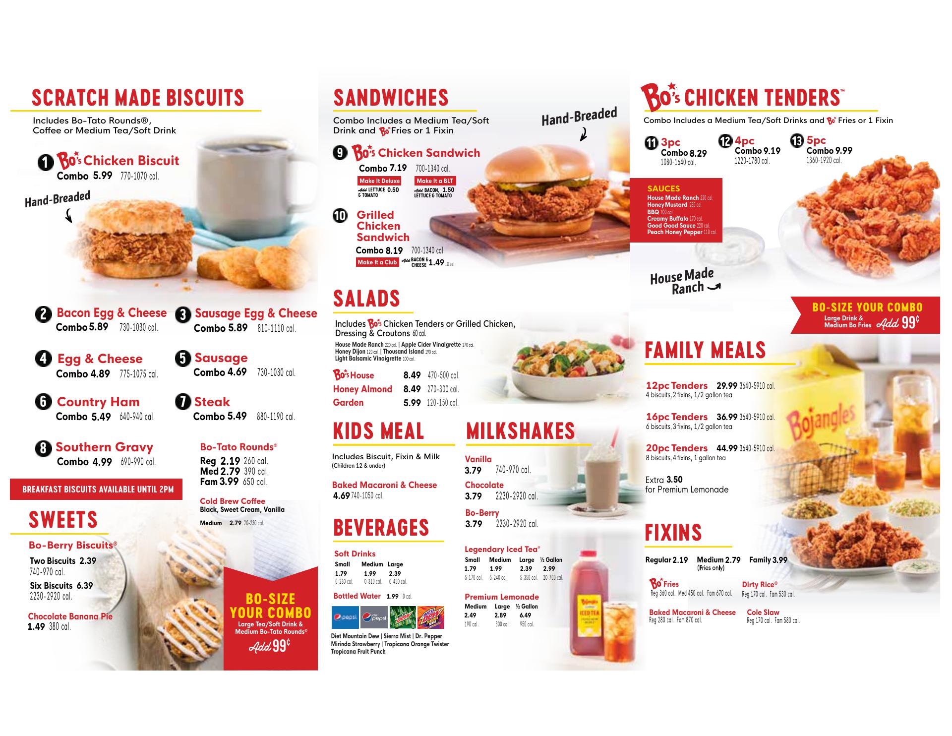 Bojangles Menu