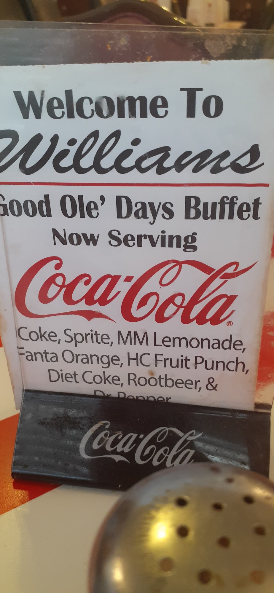Williams Good Ole Days Buffet in Prentiss Menu