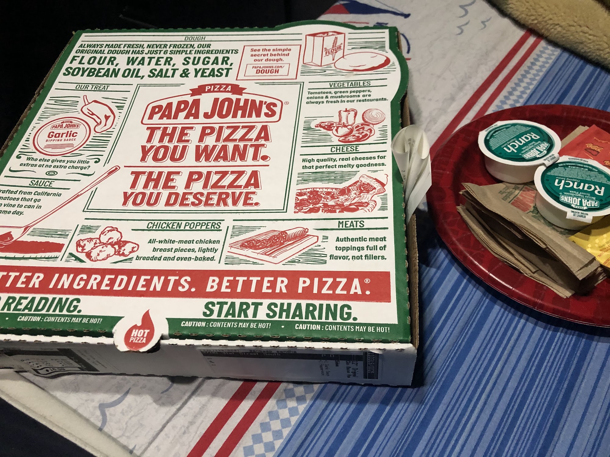 Papa Johns Pizza Menu