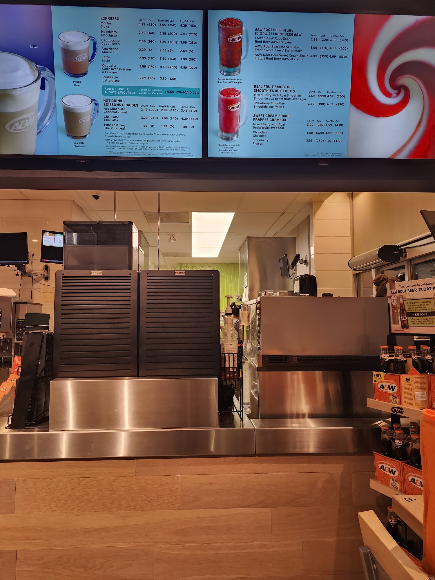 A&W Canada Menu