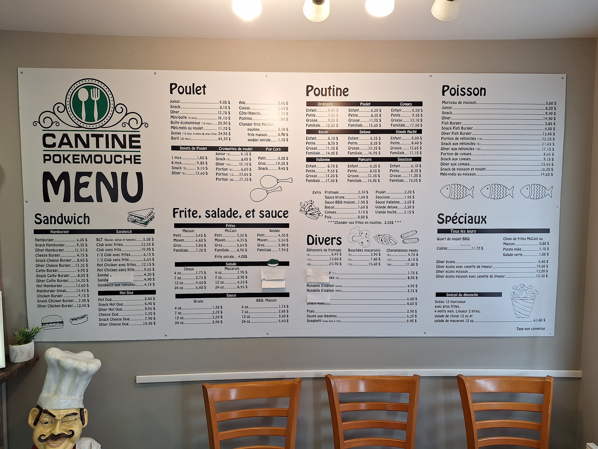 Cantine Pokemouche Menu
