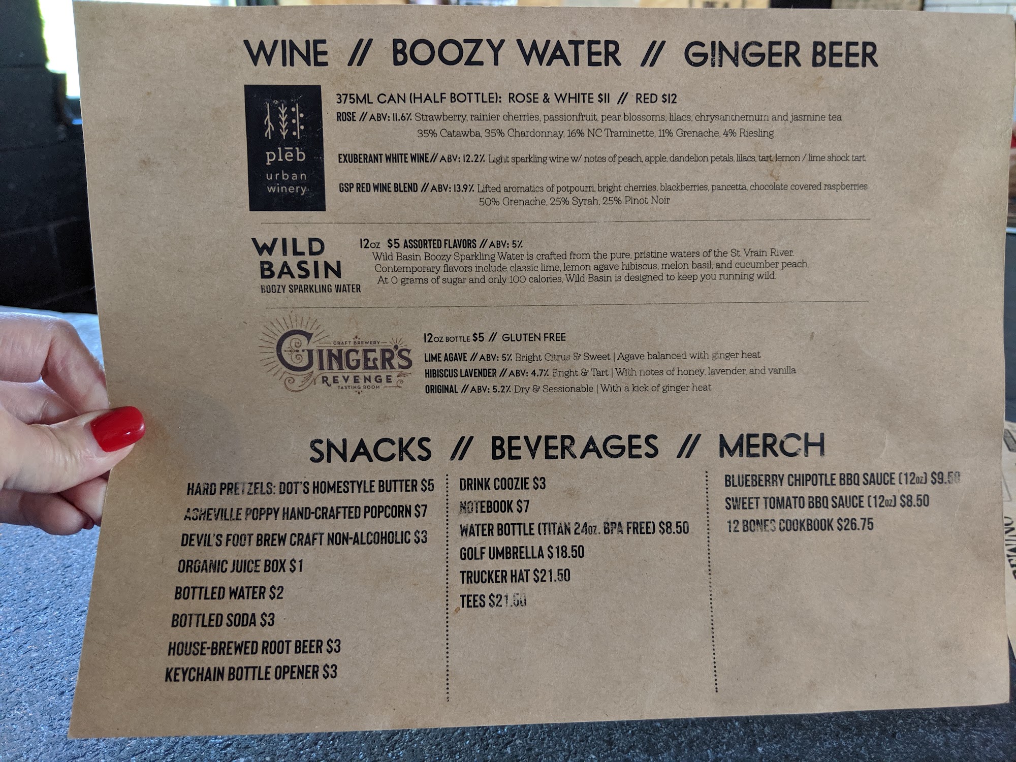 12 Bones Brewing Menu