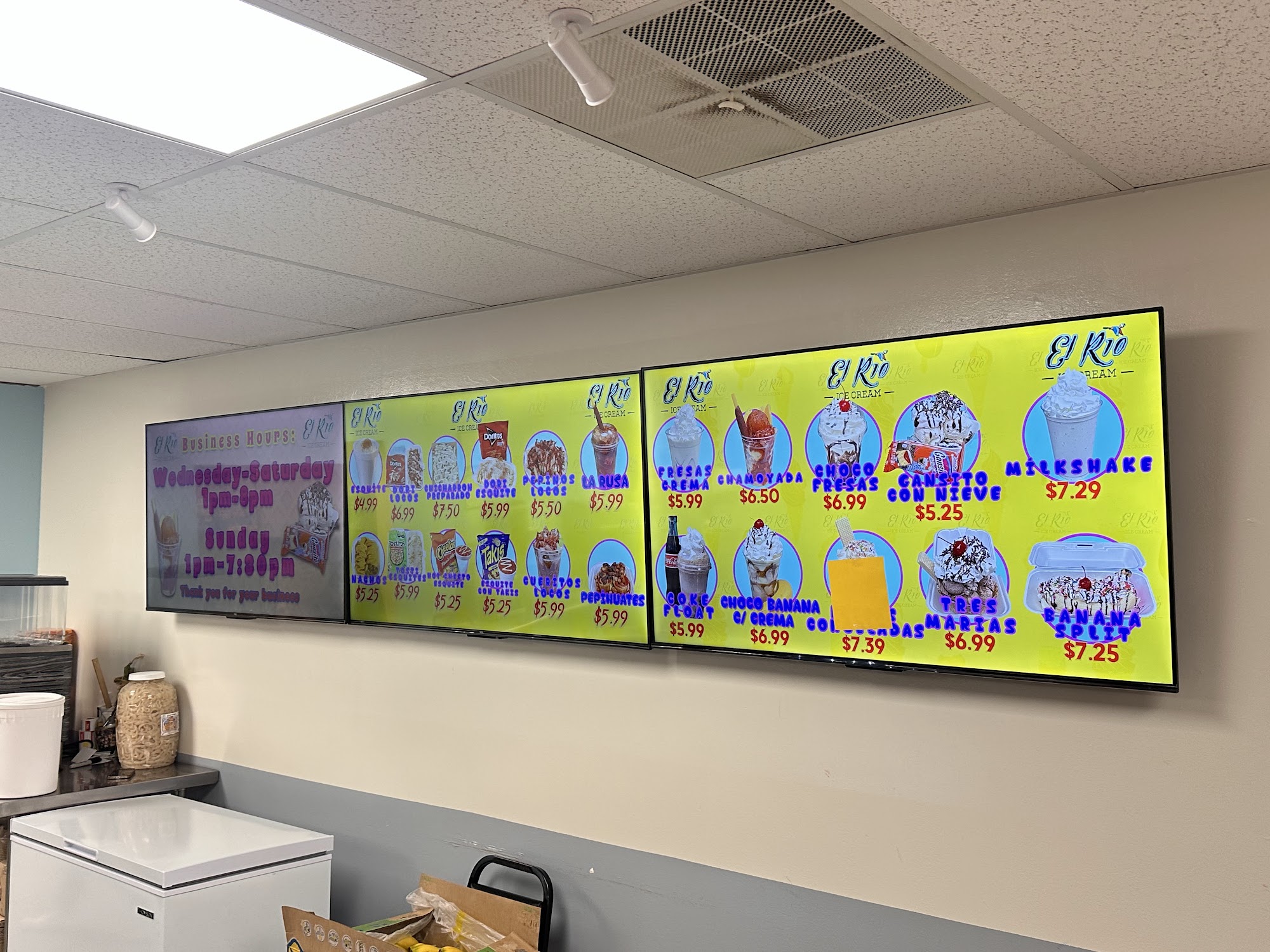 El Rio Ice Cream Menu
