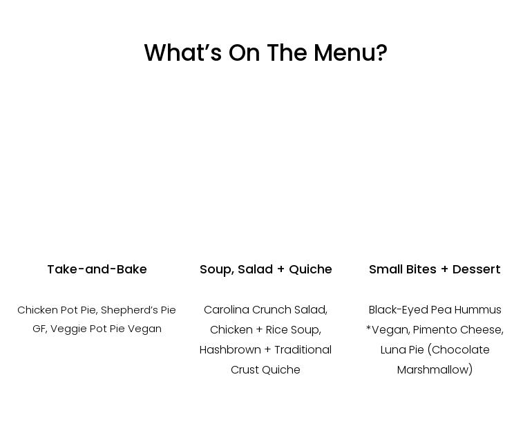 Thoughtful Baking Co Menu