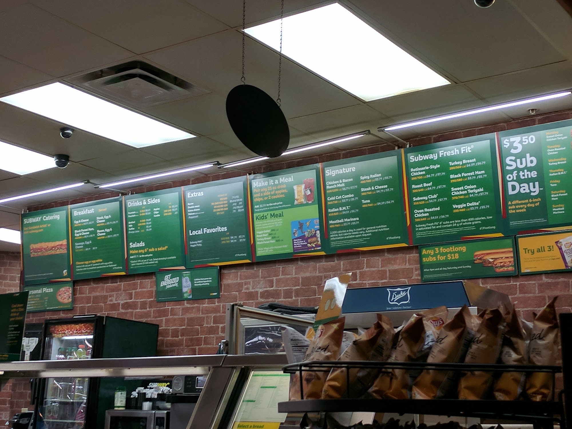 Subway Menu