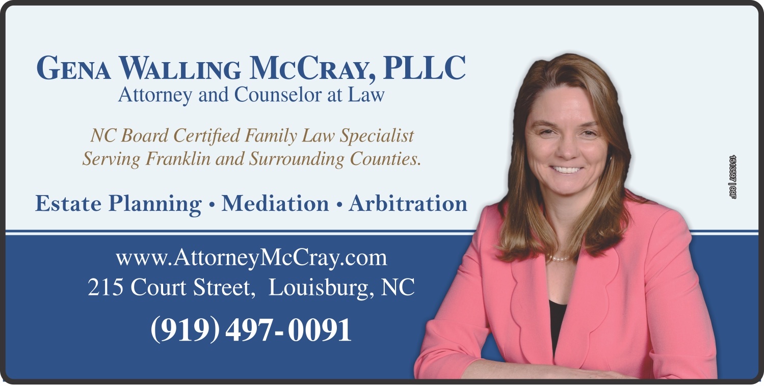 Gena Walling McCray, PLLC 215 Court St, Louisburg North Carolina 27549