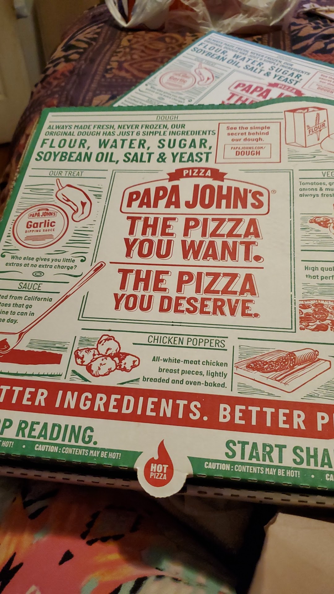 Papa Johns Pizza Menu